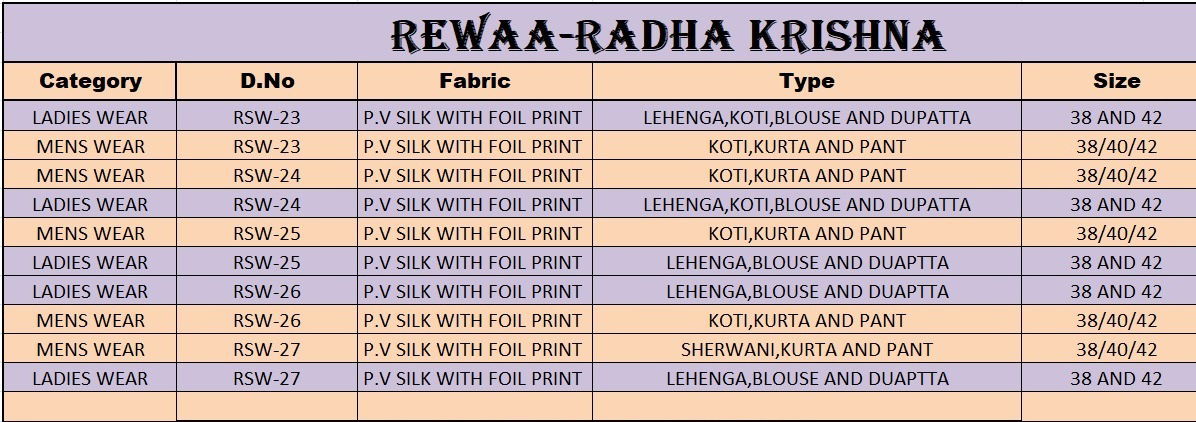 Radha-Krishna By Rewaa Designer Bride And Groom Couple Wedding Wear Clothing Wholesalers In Delhi